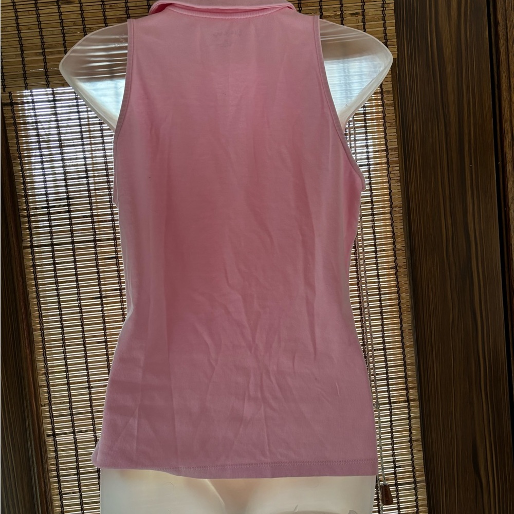 Lilly Pulitzer Reema Sleeveless Top Peony Pink Golf Athletic Polo size M - Picture 5 of 12